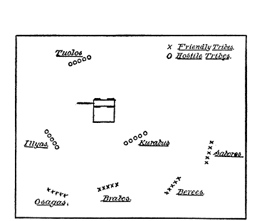 Fig. 1. Position of the Wagon and attacking Forces.