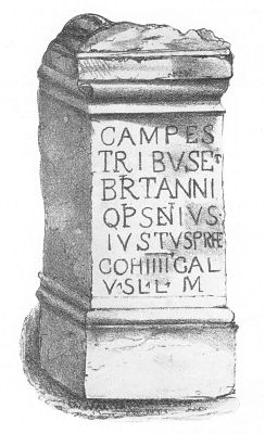 Altar dedicated to the field deities of Britain, found at Castle Hill
on the wall of Antoninus Pius