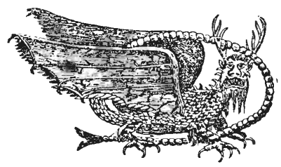 Fig. 3.—Wm. Dennis's Drawing of the "Flying Dragon"
Depicted on the Rocks at Piasa, Illinois.