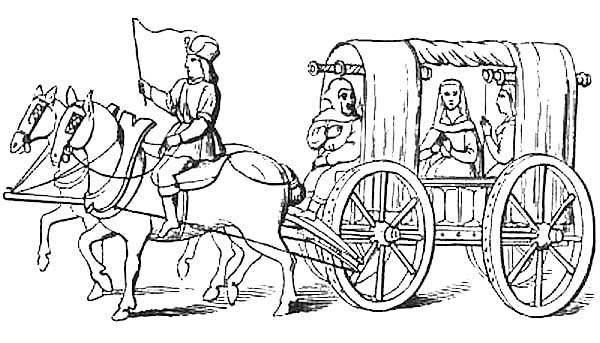 TRAVELLING IN THE OLDEN TIME WITH A 'CHRISTMAS FOOL' ON THE FRONT SEAT.