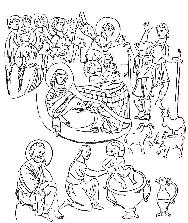 NATIVITY PICTURE (From Byzantine Ivory in the British Museum)