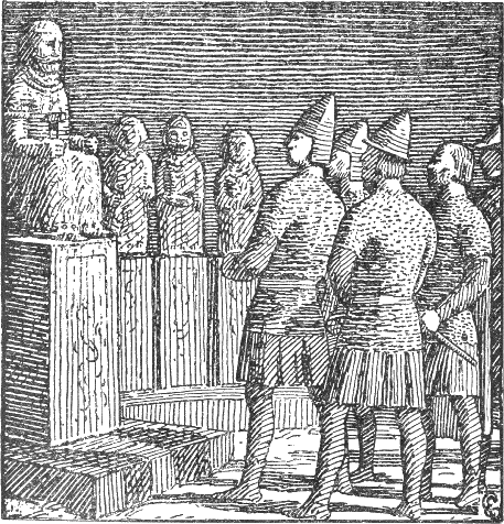 Olaf and his men in the temple of Thor