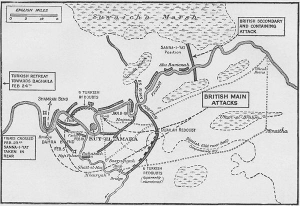 Map: The Operations At Kut-El-Amara