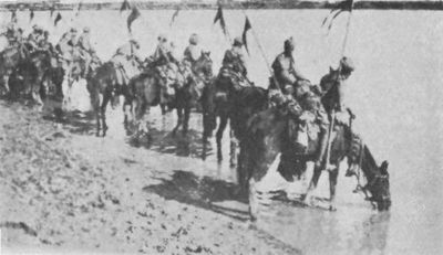 Indian Cavalry Watering At Arab Village
