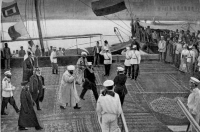 The Amir of Bokhara leaving Baku to return to his Country.