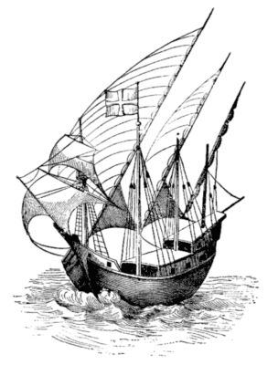 A caravel in full sail.