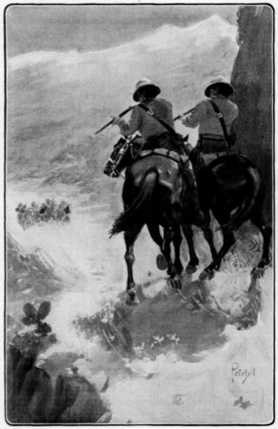 "WHEN WITHIN ABOUT A HALF-MILE, THE FOUR RAISED
THEIR WEAPONS."