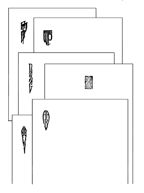 Specimens of monogrammed stationery