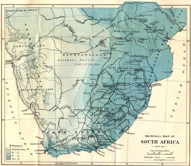 RAINFALL MAP OF SOUTH AFRICA