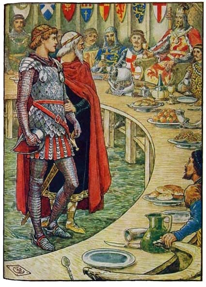 SIR GALAHAD IS BROUGHT TO THE COURT OF KING ARTHUR