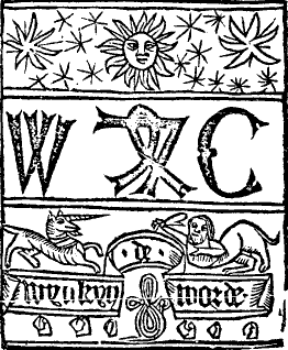 printer's mark: William Caxton and Wynkyn de Worde