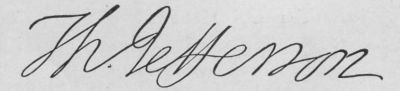 signature, Th. Jefferson