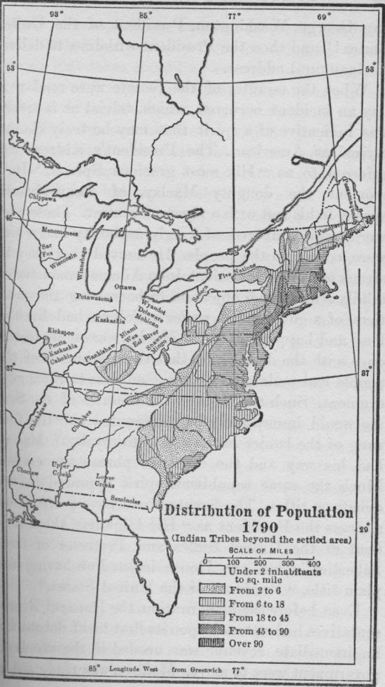 Distribution of Population 1790 (Indian Tribes beyond the settled area)