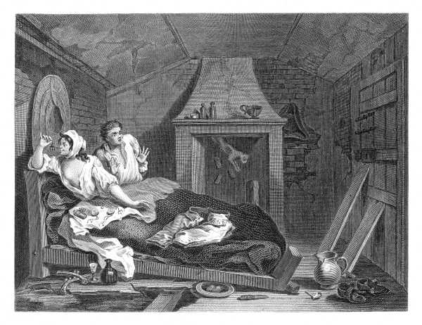 INDUSTRY AND IDLENESS.

PLATE 7.

THE IDLE 'PRENTICE RETURNED FROM SEA, AND IN THE A GARRET WITH A PROSTITUTE.