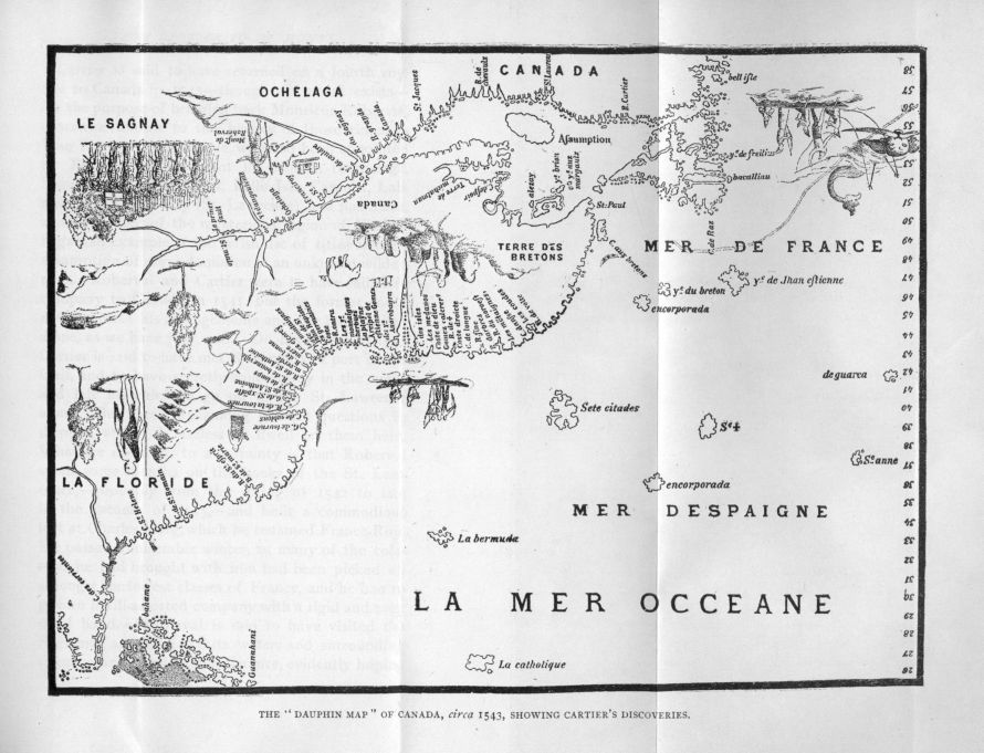 The "Dauphin Map" of Canada, _circa_ 1543, showing Cartier's Discoveries.