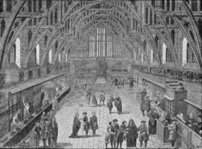 Westminster Hall when occupied by Booksellers and others.