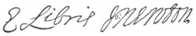 handwritten E Libris I. Newton.