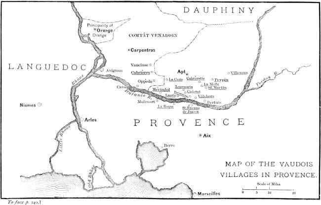 MAP OF THE VAUDOIS VILLAGES IN PROVENCE.