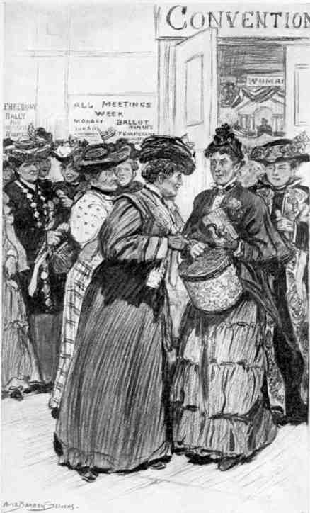 "'A lady come up, looked at my flag, an' asked me if I was a
delegate or an alternative.'" Page 119