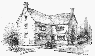 WOOLSTHORPE MANOR.
Showing solar dial made by Newton when a boy.