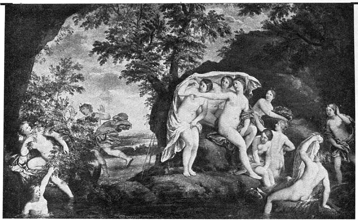 50. Actaeon de badende Artemis (Diana) bespiedende.