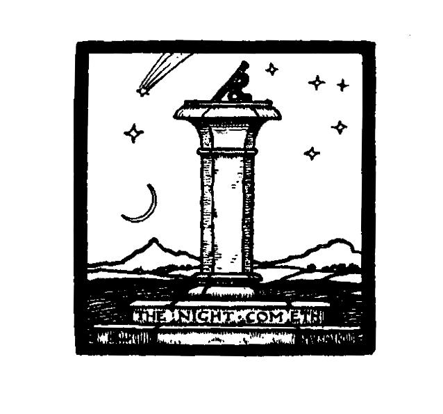 THE NIGHT COMETH engraved in the base of a pedestal displaying a sundial