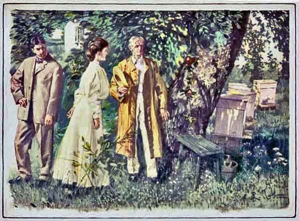 Mr. Trowbridge took me to the beehives to get some
honey and show me what a queen bee is like