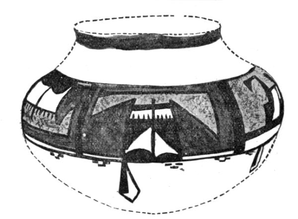 Fig. 273—Pendent feather ornaments on a vase.