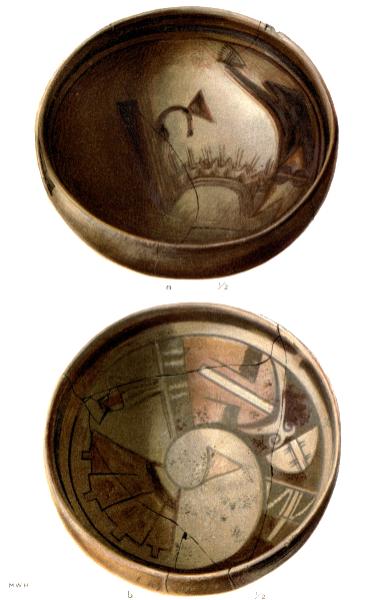 PL. CLIII—
FOOD BOWLS WITH FIGURES OF BIRDS AND FEATHERS FROM SIKYATKI