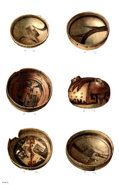 PL. CLVI—
FOOD BOWLS WITH FIGURES OF BIRDS AND FEATHERS FROM SIKYATKI