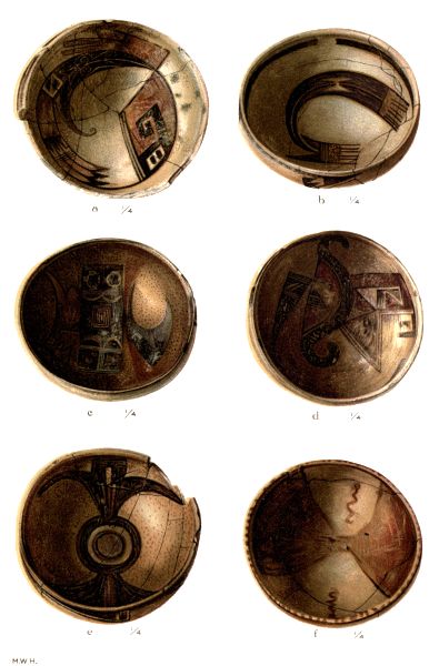 PL. CXLIX—
FOOD BOWLS WITH SYMBOLS OF FEATHERS FROM SIKYATKI