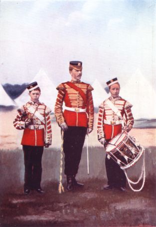 DRUM-MAJOR and DRUMMERS, COLDSTREAM GUARDS.