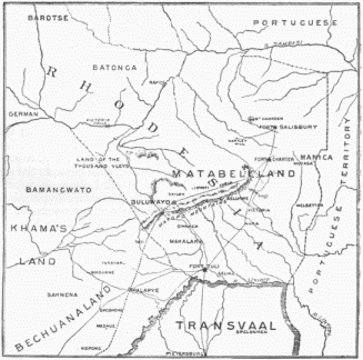 Map of Matabeleland.