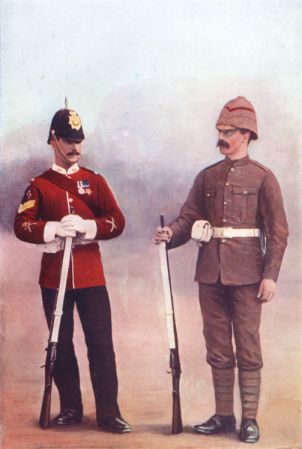 COLOUR-SERGEANT and PRIVATE (in KHAKI), GLOUCESTER REGIMENT.