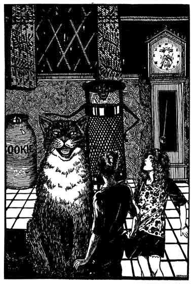 "Jeremiah, put these nice plump children in the cooky
jar," said Grater in his rough voice.