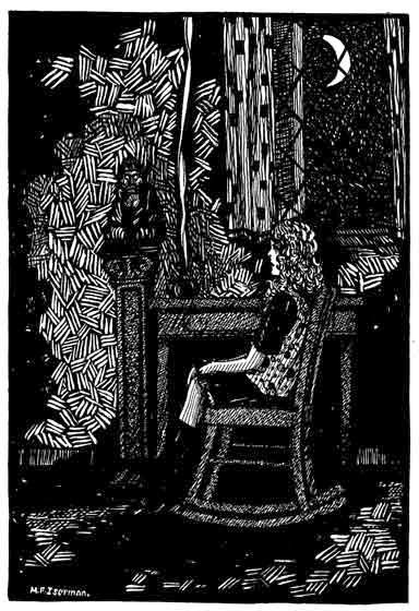 Hortense burned incense to the image and sat motionless
in Grandfather's chair to wait.