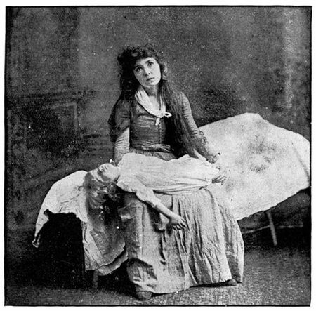 Mrs. Herne as Mary Miller. "Here was tragedy that
appalled and fascinated like the great fact of living." "Drifting
Apart." Act IV. See page 545.