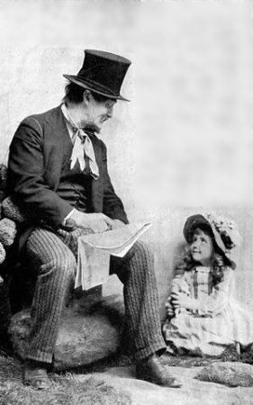 Mr. Herne and his daughter Dorothy as Joe and little
Lena on the Common. See page 557.