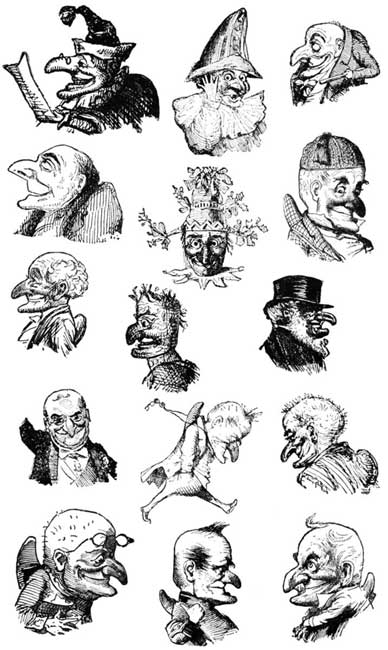 MR. PUNCH PORTRAYED BY DIFFERENT HANDS.