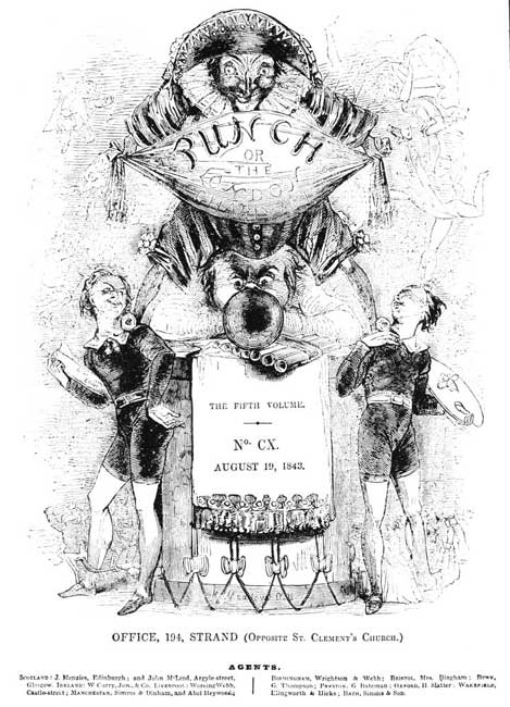 PUNCH'S FIFTH WRAPPER, DESIGNED BY KENNY MEADOWS. JULY,
1843.