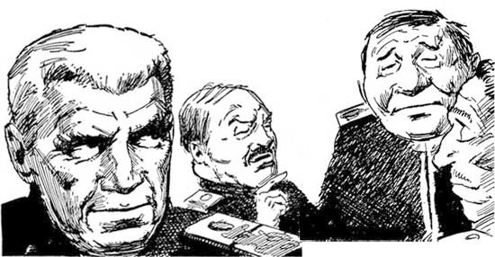 A drawing ofour men's faces