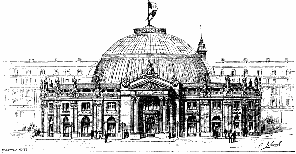 FIG. 1.—EXTERNAL VIEW OF THE COMMERCIAL EXCHANGE OF PARIS.