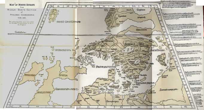 Map of North Europe, from Nicholas Donis's edition of Ptolemy's Cosmographia, Ulm, 1482
