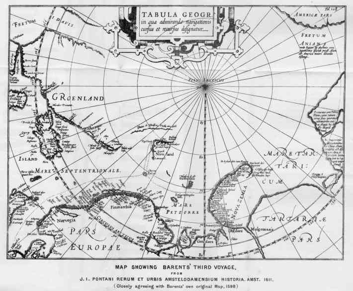 Map showing Barents' Third Voyage.