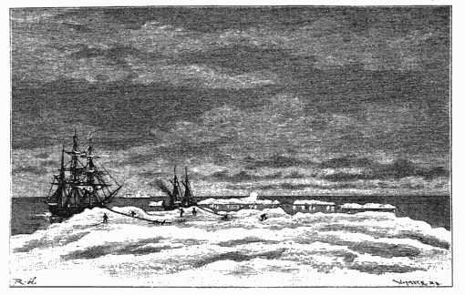 THE VEGA AND LENA MOORED TO AN ICE-FLOE.