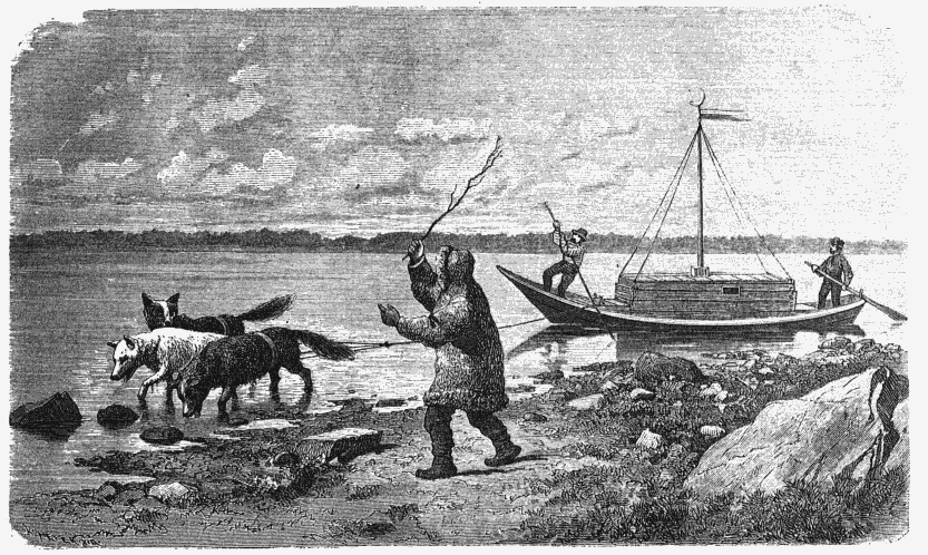 TOWING WITH DOGS ON THE YENISEJ.