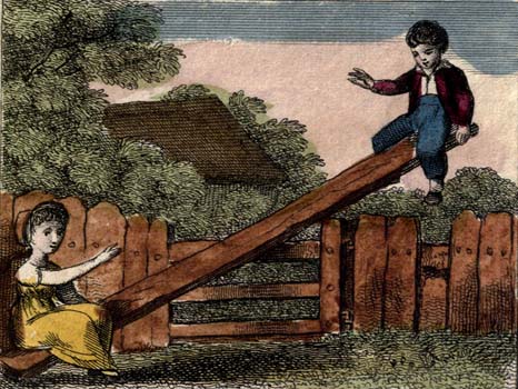 Jack and Jill playing see-saw