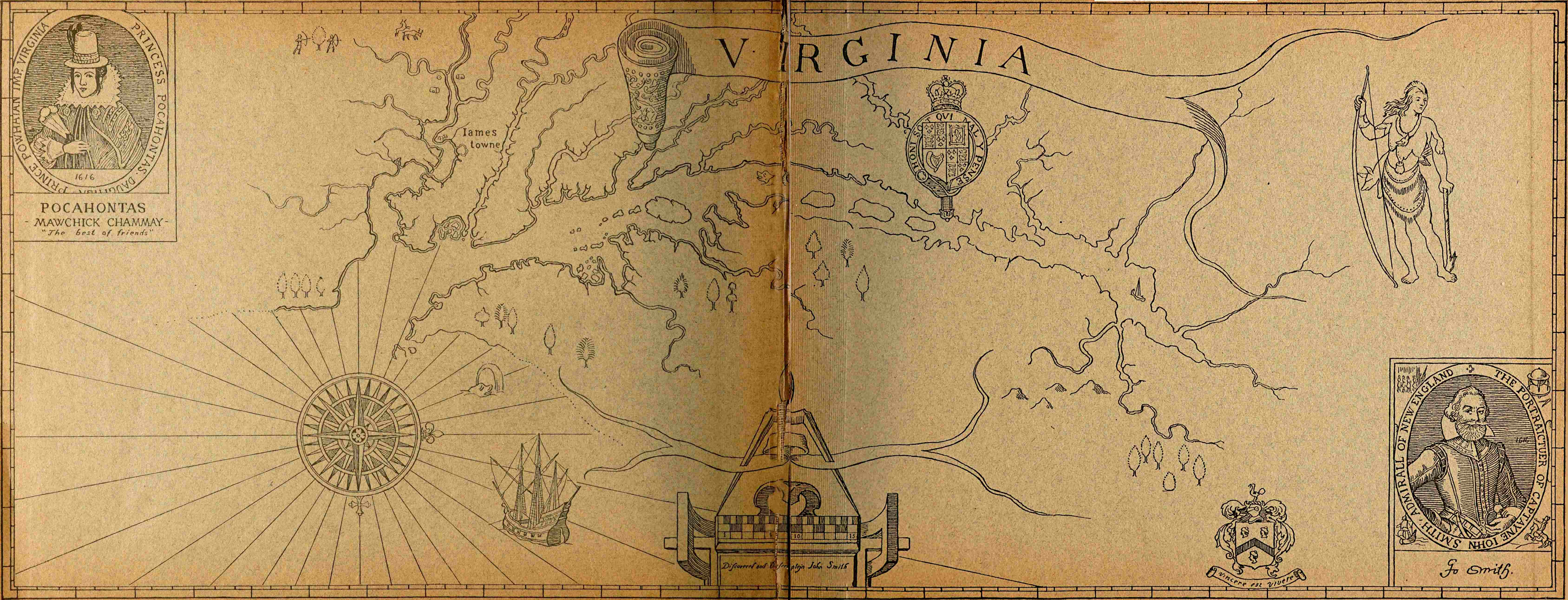 Endpaper map of Virginia