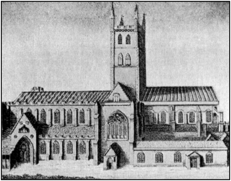SOUTHWARK CATHEDRAL & church of St Saviour & St Mary Overie After HOLLAR 1834 