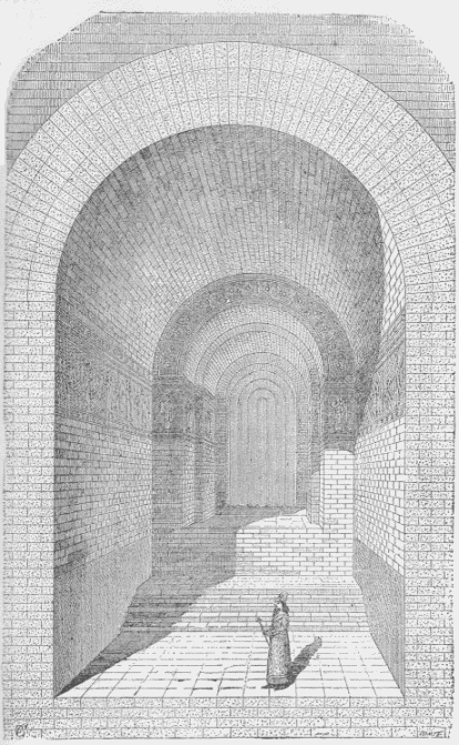 21.—INTERIOR VIEW OF ONE OF THE CHAMBERS OF THE HAREM AT
KHORSABAD. (RESTORED.) (Perrot and Chipiez.)